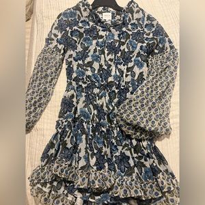 Misa Los Angeles, blue floral mini dress, size XS